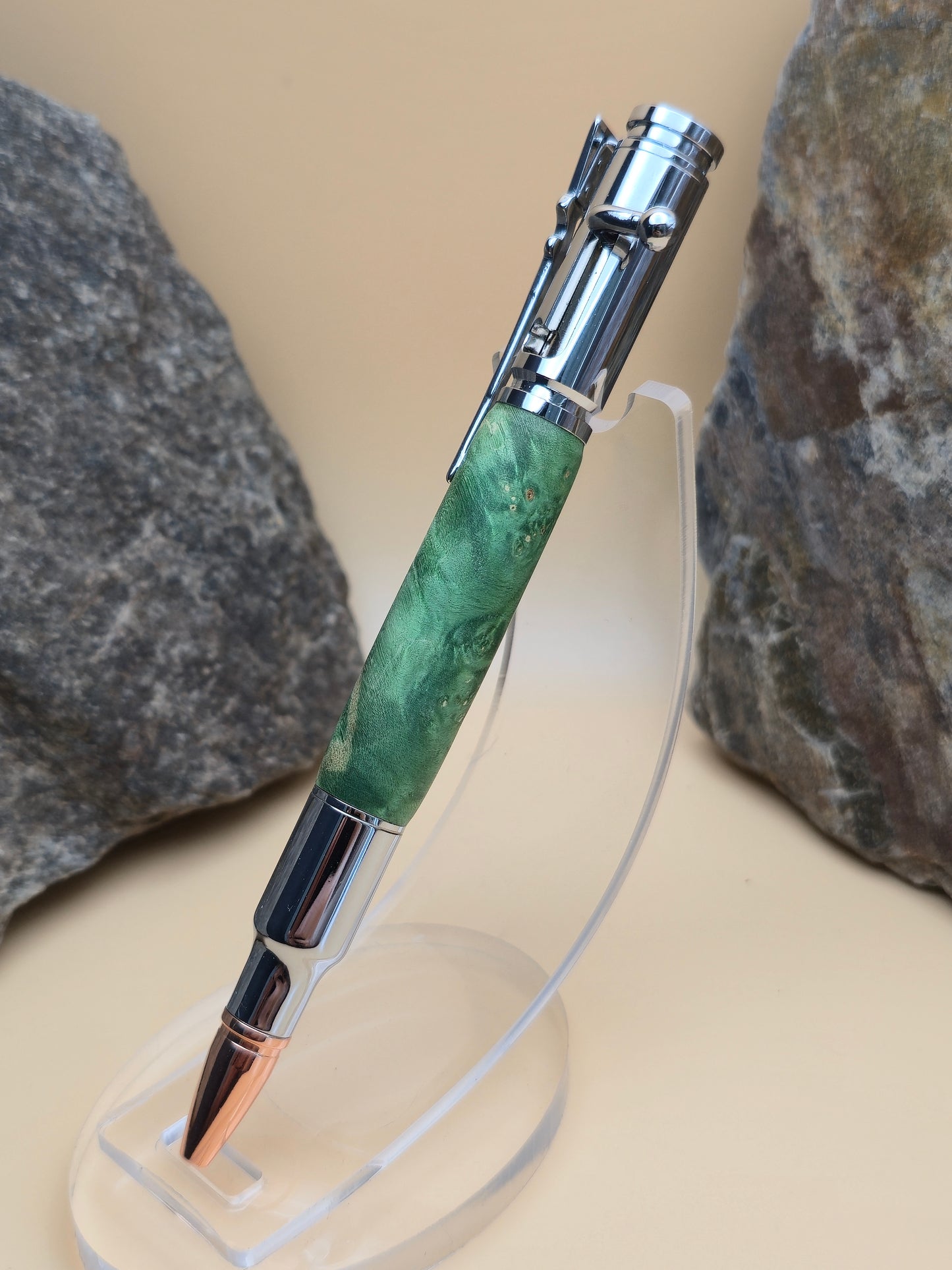 Green Dyed Box Elder Burl