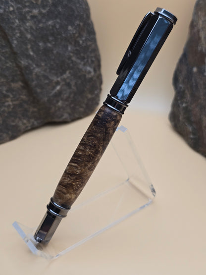 Amboyna Burl Magnetic Cap Rollerball Pen