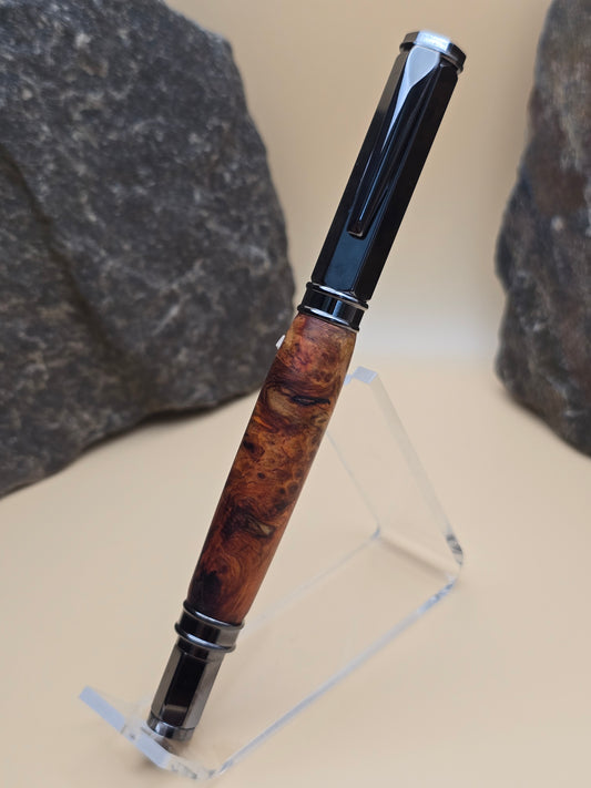 Amboyna Burl Magnetic Cap Rollerball Pen