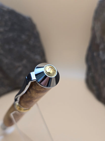 Yellow Amboyna Burl Fountain Pen