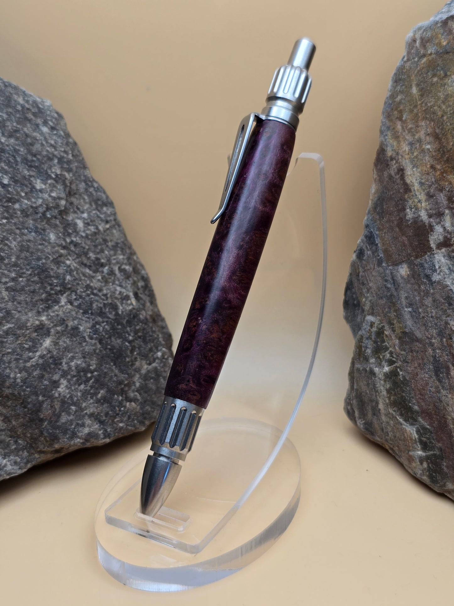 Purple Dyed Box Elder Burl