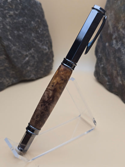 Rare Amboyna Burl Magnetic Cap Rollerball Pen