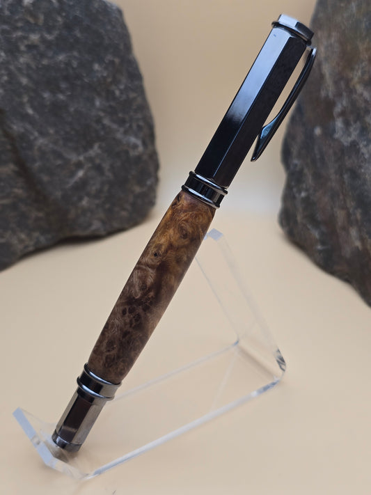 Rare Amboyna Burl Magnetic Cap Rollerball Pen