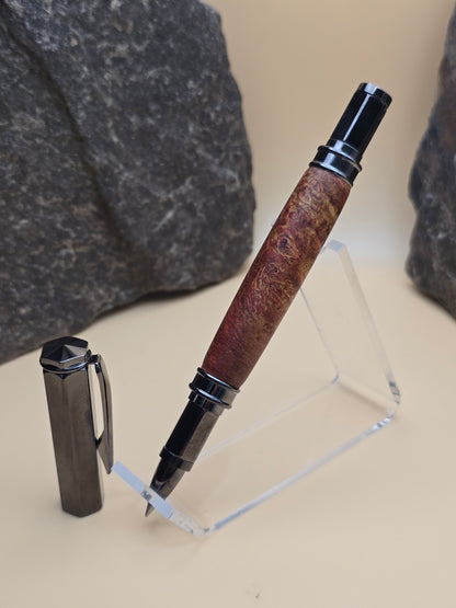 Dyed Box Elder Burl Magnetic Cap Rollerball Pen