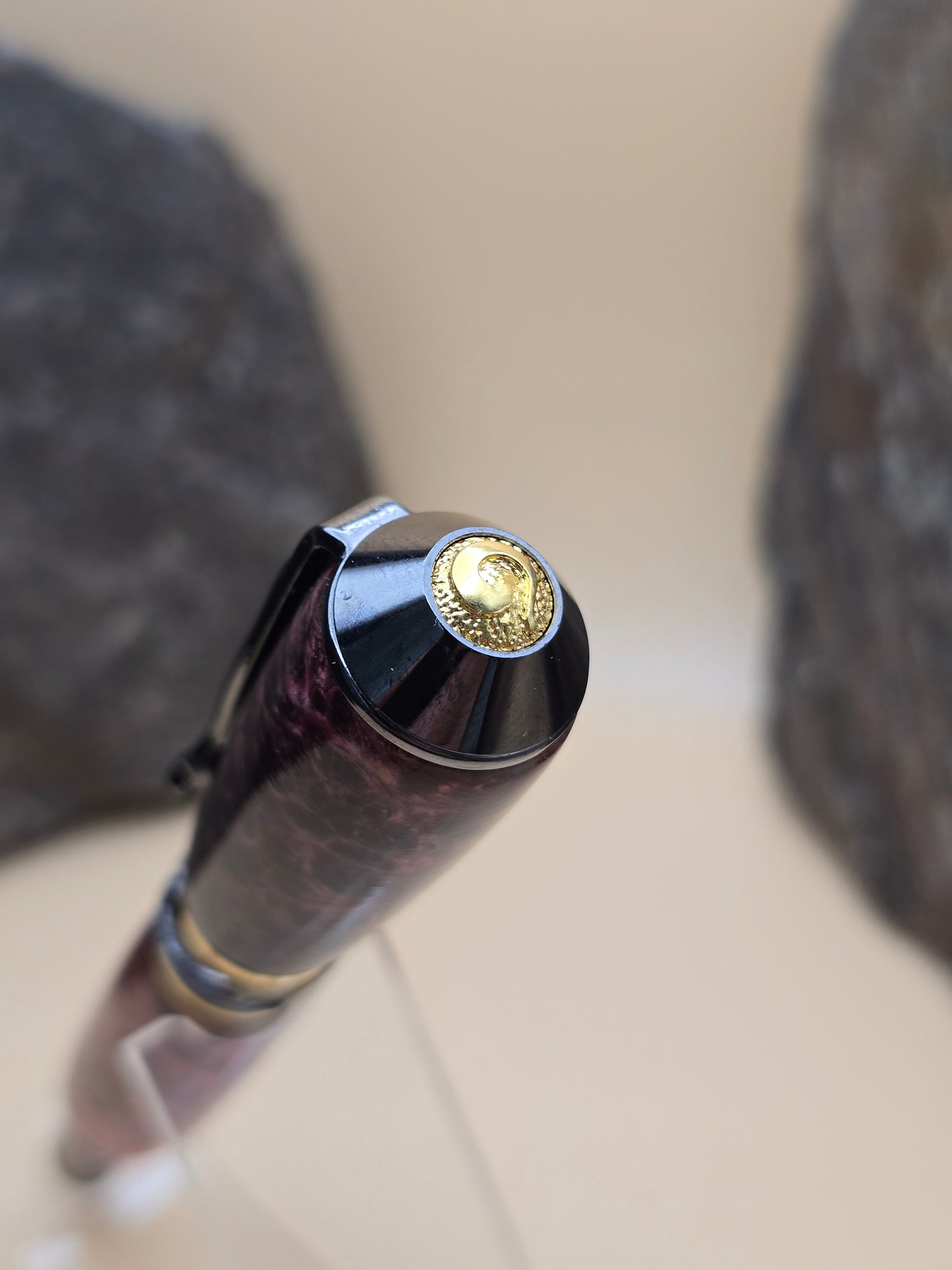Pink Dyed Amboyna Burl Fountain Pen