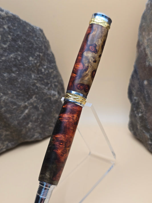 Rare Amboyna Burl Majestic Fountain Pen