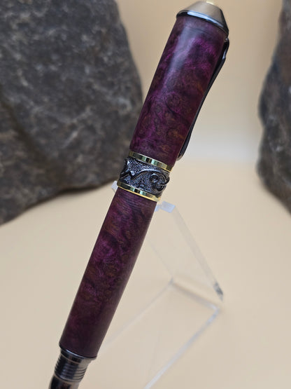 Purple (Dyed) Amboyna Burl Fountain Pen