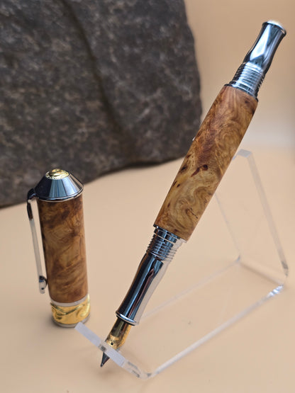 Yellow Amboyna Burl Fountain Pen