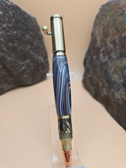 Patriotic Jeep fordite Bolt action Ballpoint Pen