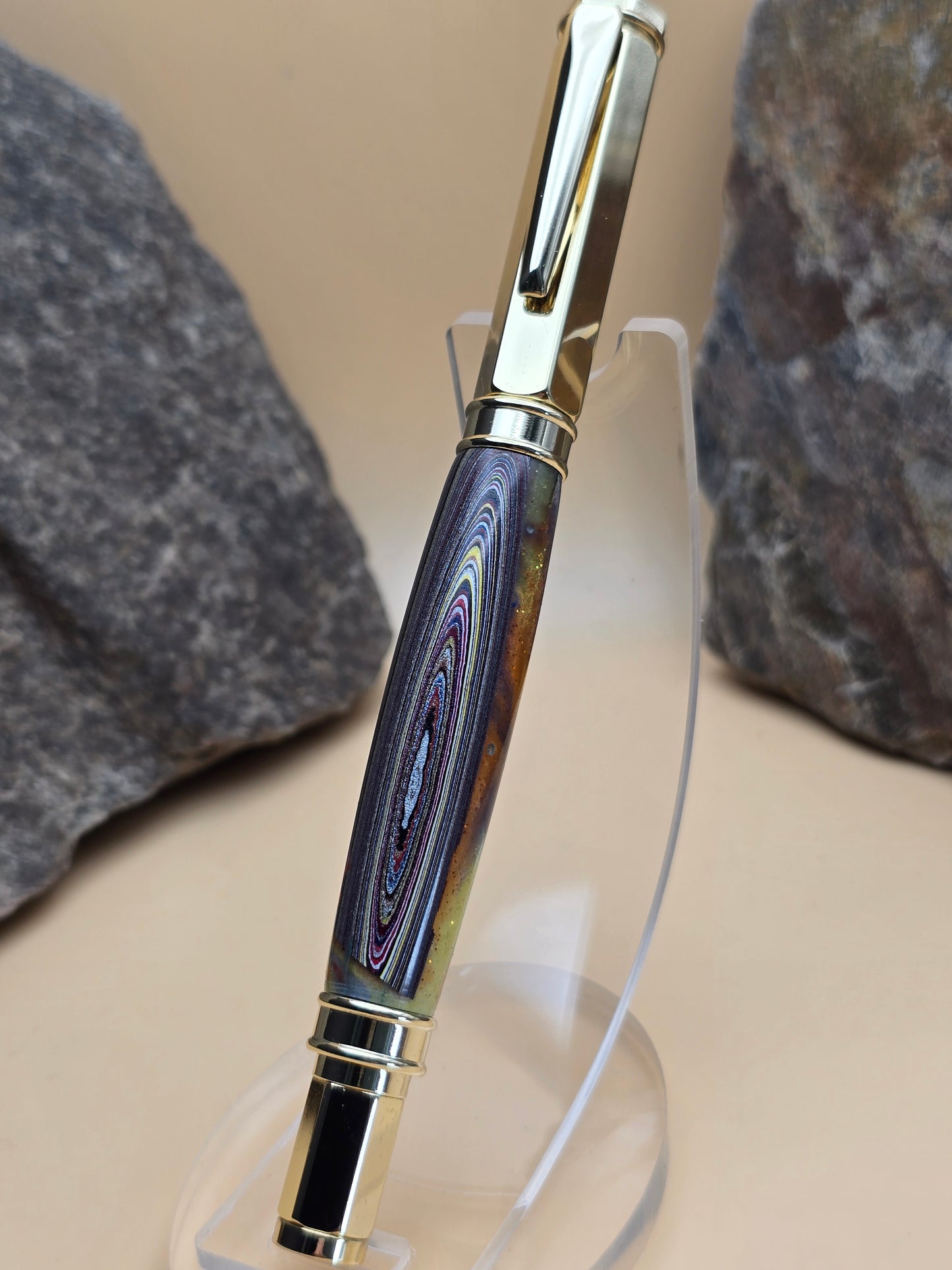 Corvette Fordite Magnetic Cap Rollerball Pen