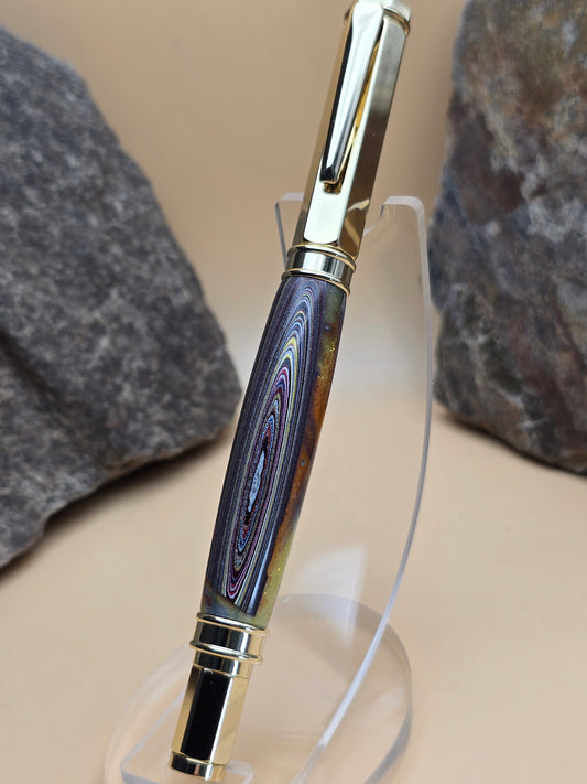 Corvette Fordite Magnetic Cap Rollerball Pen