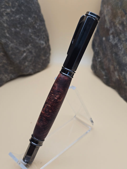 Dyed Box Elder Burl Magnetic Cap Rollerball Pen