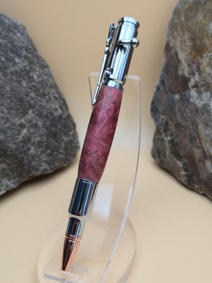 Pink Dyed Box Elder Burl