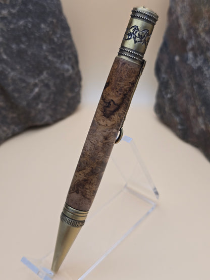Teak Burl Horse Whisperer Ballpoint Pen