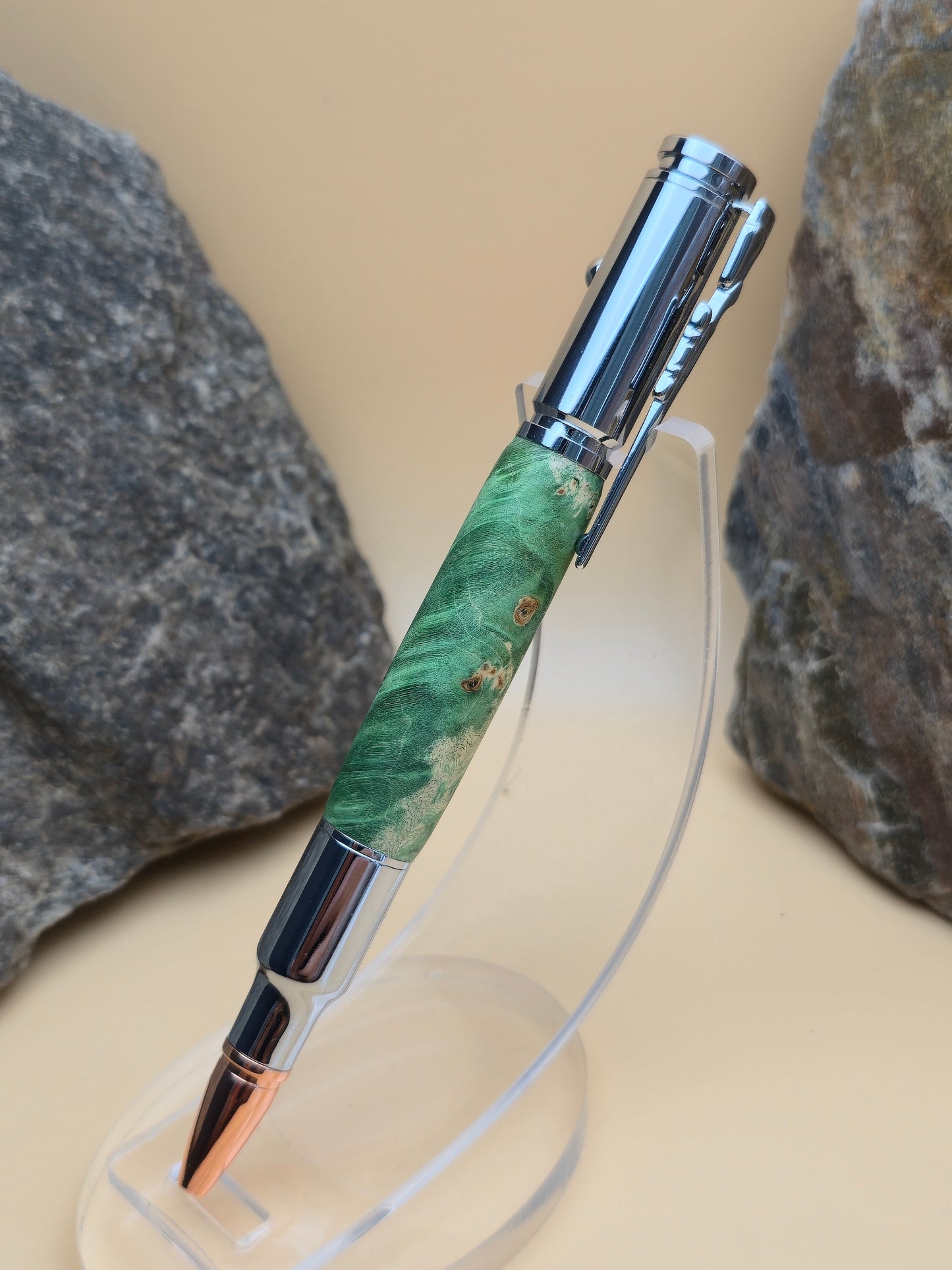 Green Dyed Box Elder Burl