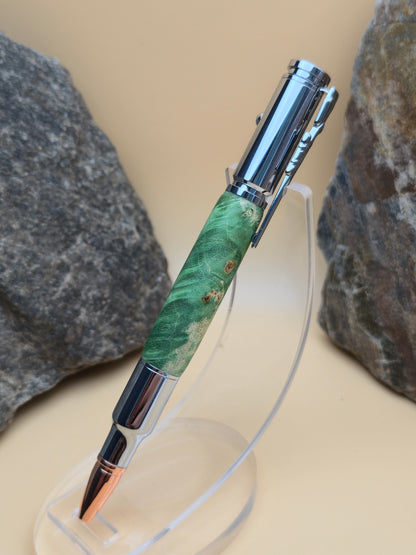 Green Dyed Box Elder Burl