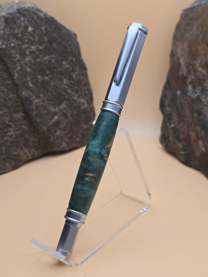 Dyed Box Elder Burl Magnetic Cap Rollerball