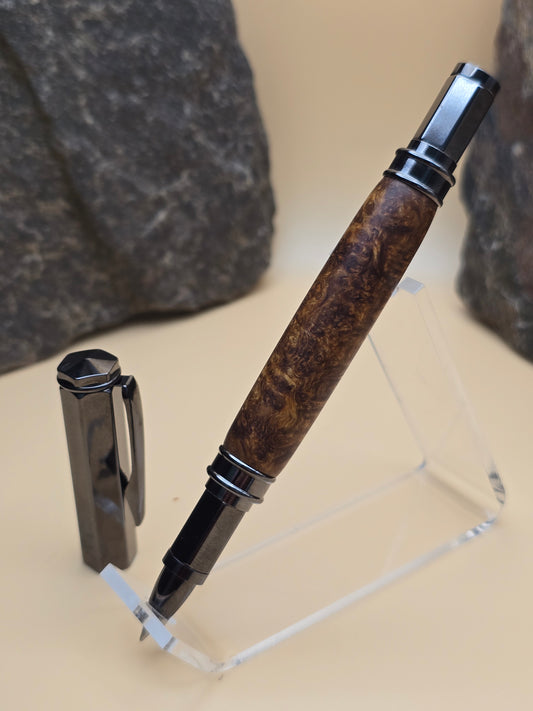 Rare Amboyna Burl Magnetic Cap Rollerball Pen