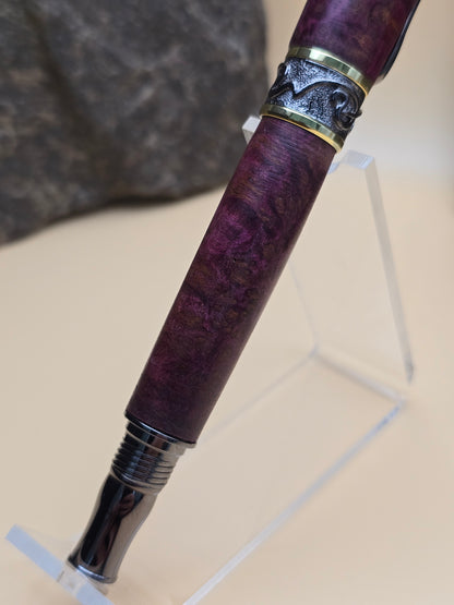 Purple (Dyed) Amboyna Burl Fountain Pen