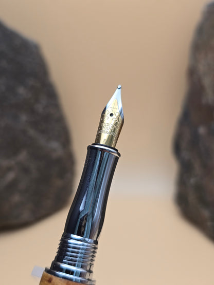 Yellow Amboyna Burl Fountain Pen