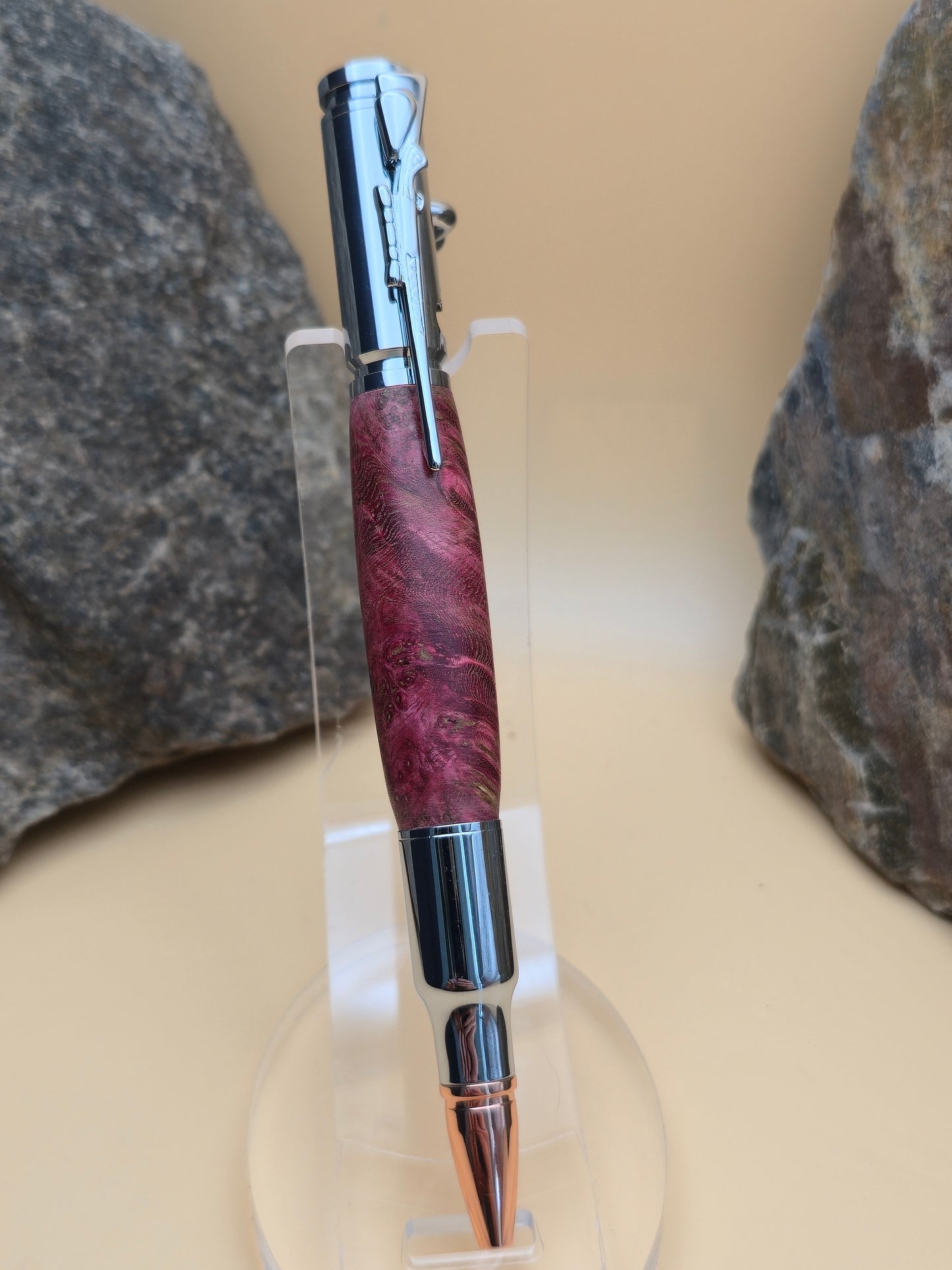 Pink Dyed Box Elder Burl
