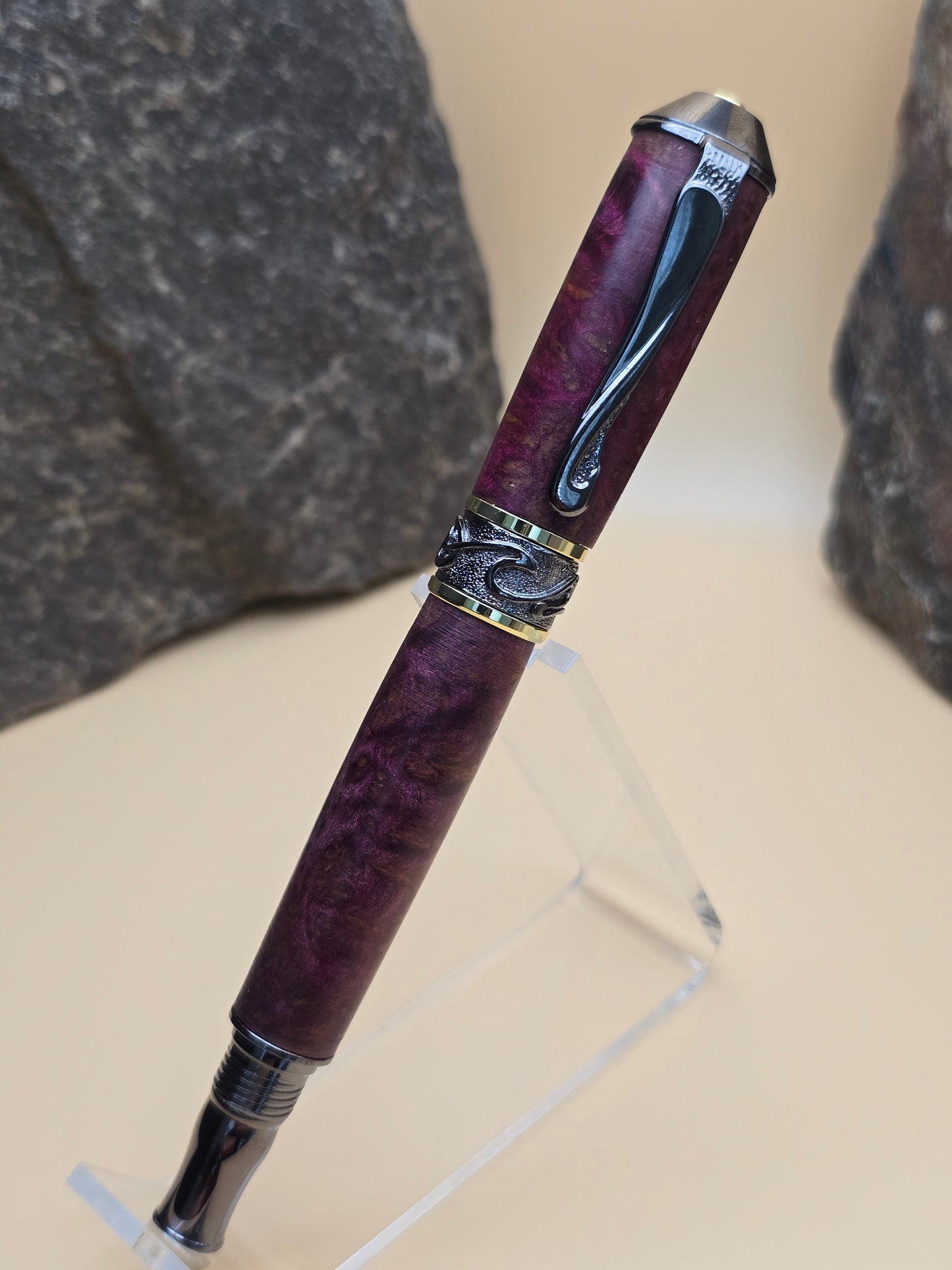 Purple (Dyed) Amboyna Burl Fountain Pen