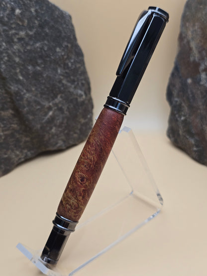 Dyed Box Elder Burl Magnetic Cap Rollerball Pen