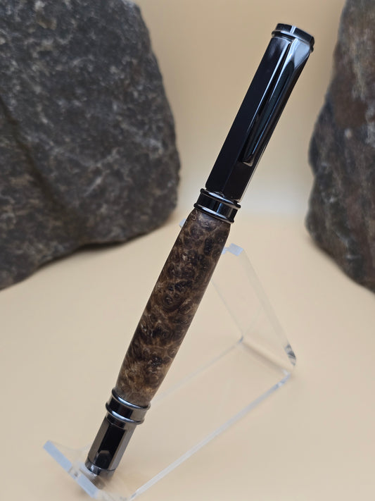 Amboyna Burl Magnetic Cap Rollerball Pen