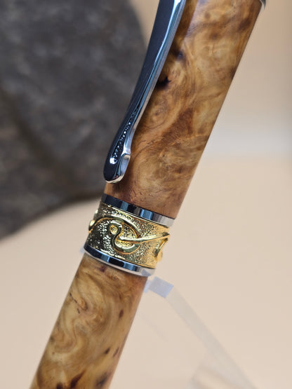 Yellow Amboyna Burl Fountain Pen