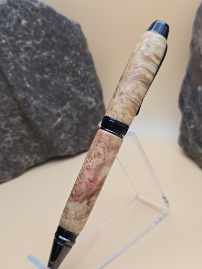 Flaming Box Elder Burl Cigar Ballpoint Pen