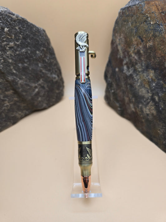Patriotic Jeep fordite Bolt action Ballpoint Pen
