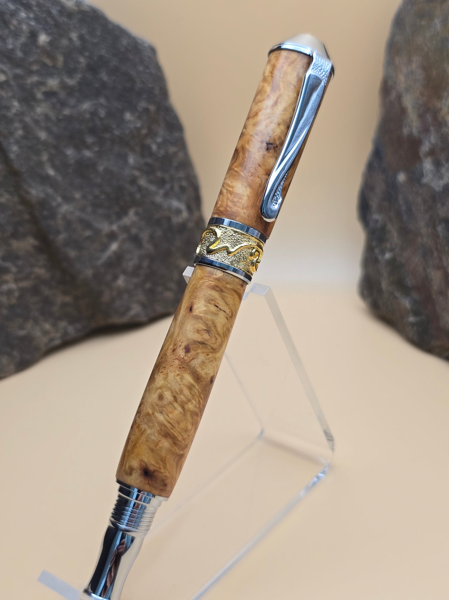 Yellow Amboyna Burl Fountain Pen