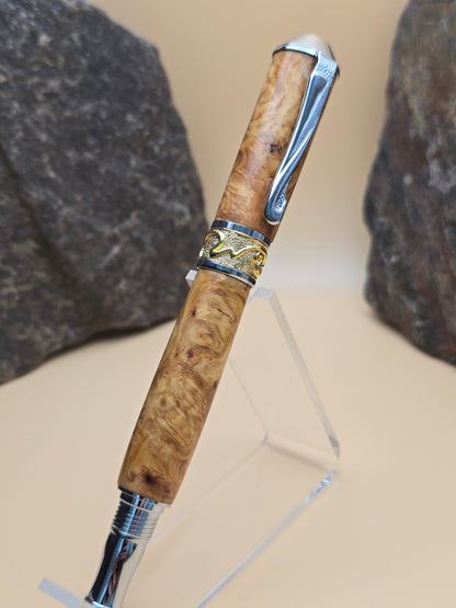 Yellow Amboyna Burl Fountain Pen