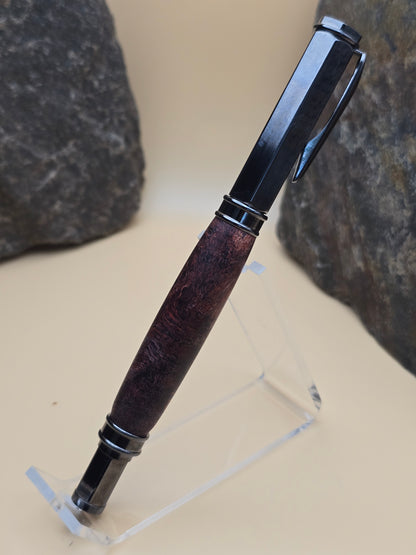 Dyed Box Elder Burl Magnetic Cap Rollerball Pen