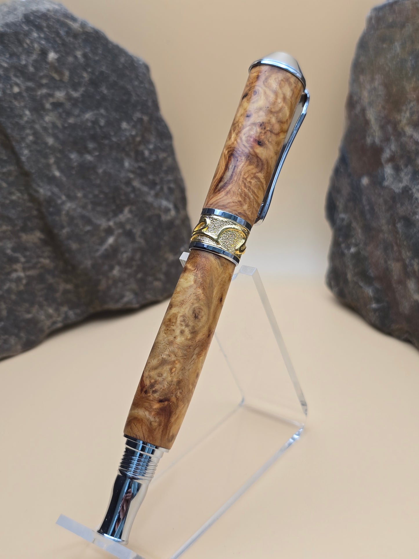Yellow Amboyna Burl Fountain Pen