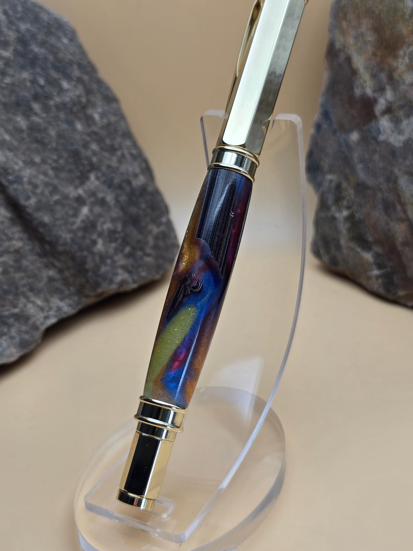 Corvette Fordite Magnetic Cap Rollerball Pen