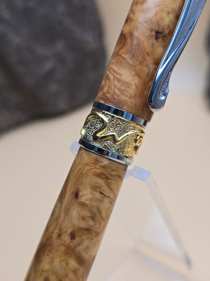 Yellow Amboyna Burl Fountain Pen