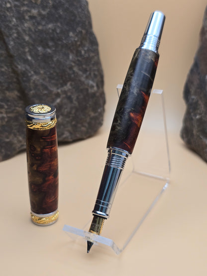 Rare Amboyna Burl Majestic Fountain Pen