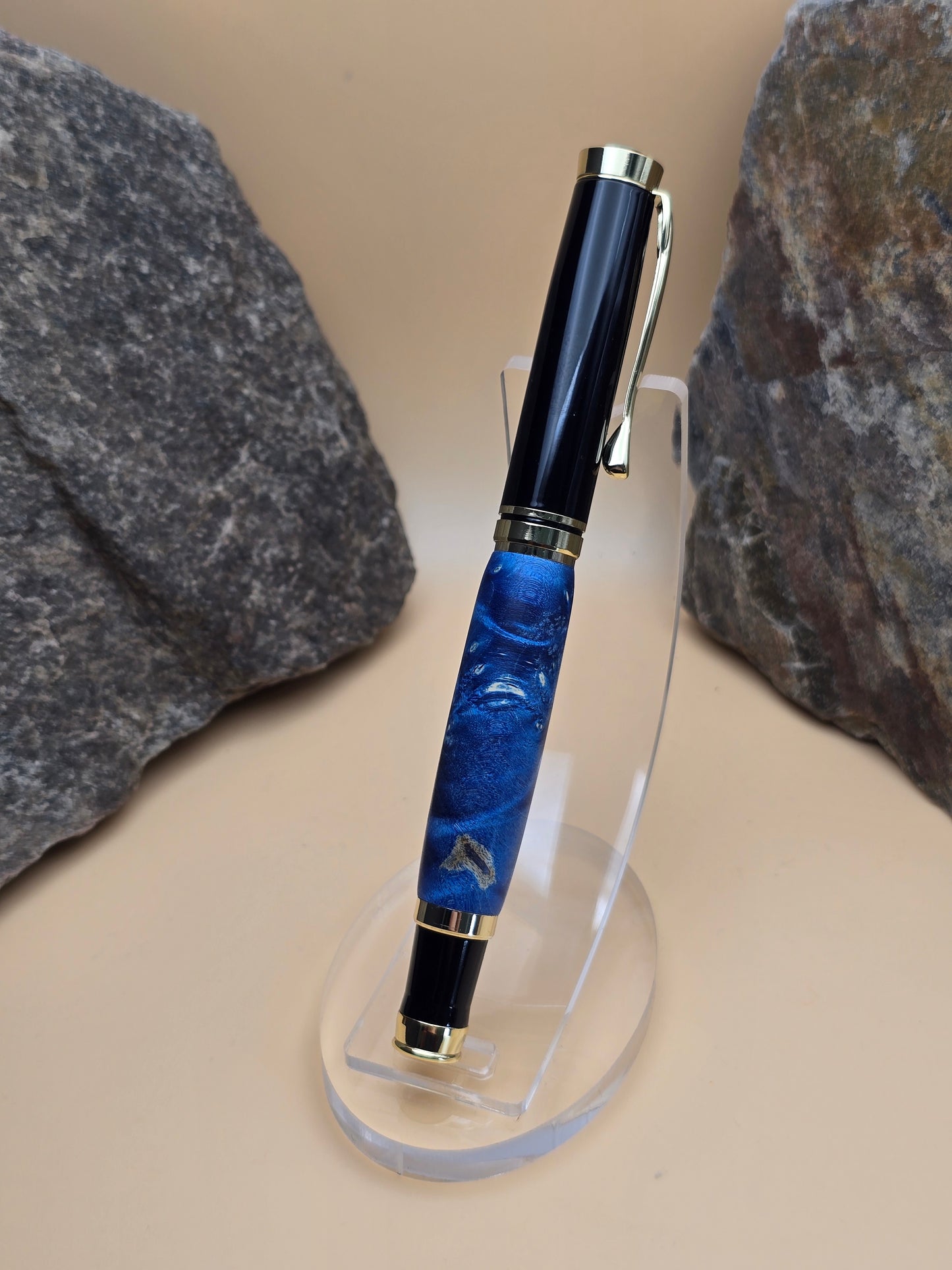 Dyed Blue Box Elder Burl Oxford