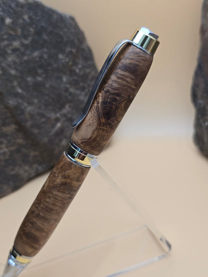 Teak Burl Cigar Ballpoint Pen