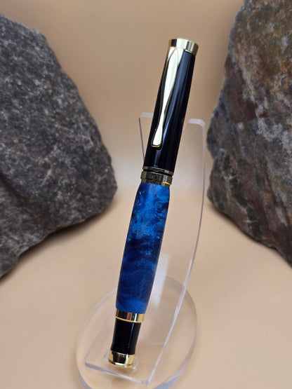 Dyed Blue Box Elder Burl Oxford