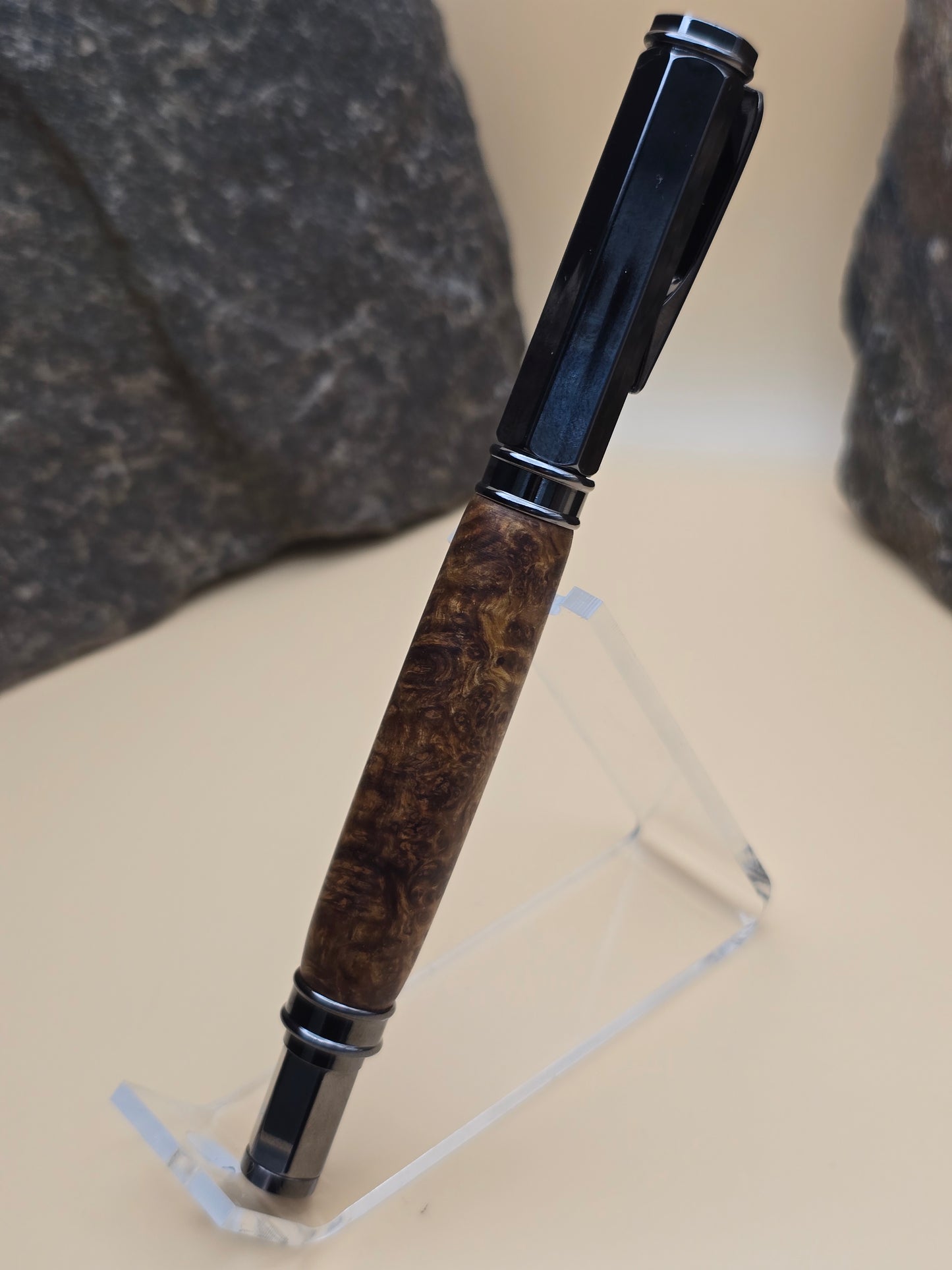 Rare Amboyna Burl Magnetic Cap Rollerball Pen