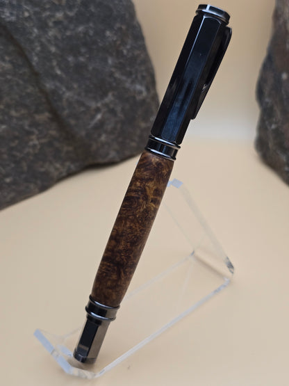 Rare Amboyna Burl Magnetic Cap Rollerball Pen