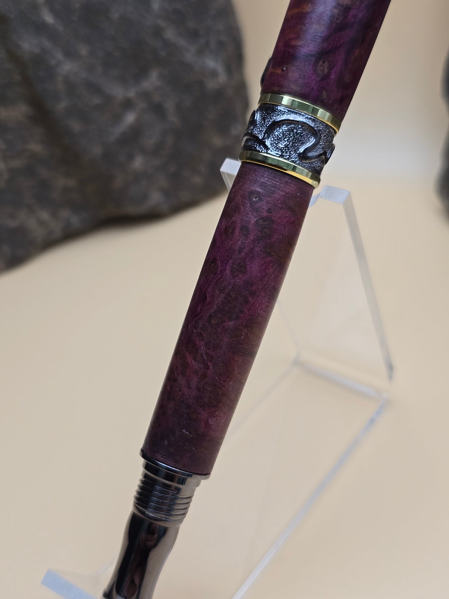 Purple (Dyed) Amboyna Burl Fountain Pen