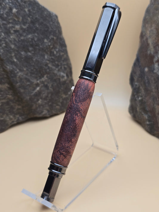 Dyed Box Elder Burl Magnetic Cap Rollerball Pen