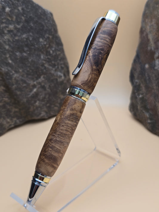 Teak Burl Cigar Ballpoint Pen