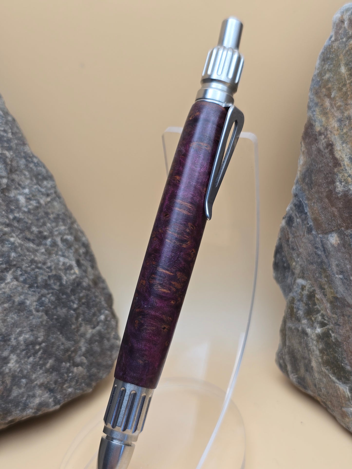 Purple Dyed Box Elder Burl